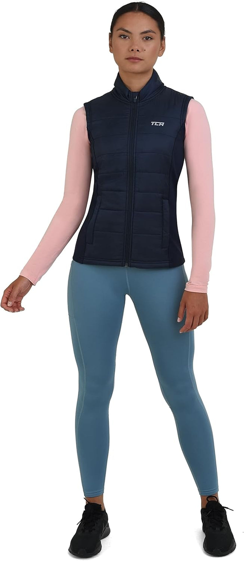 Women'S Excel Runner Walking Hiking Lightweight Thermal Padded Vest with Zipper Pockets, Winter Puffer for Women