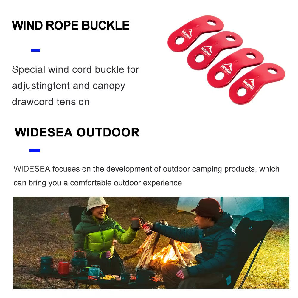 4Pcs Camping Hiking Tent Wind Rope Buckle Adjustable Aluminium Alloy Cord Buckles Tents Accessory Equipment Outdoor