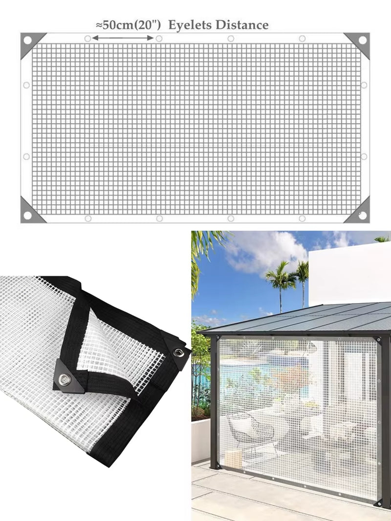 0.35Mm Mesh Reinforced PE Tarpaulin Outdoor Furniture Rainproof Waterproof Tarpbalcony Plants Cover Keep Warm Cover
