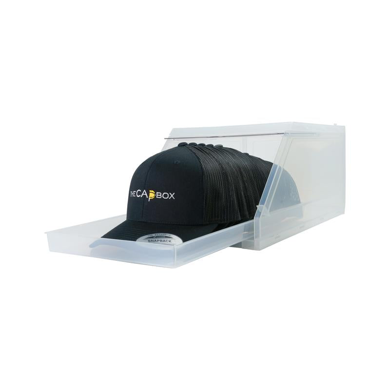 The Capbox 2.0 (2 Pack Clear) Hat Organizer for Baseball Caps, Stackable Hat Rack Cap Storage Container