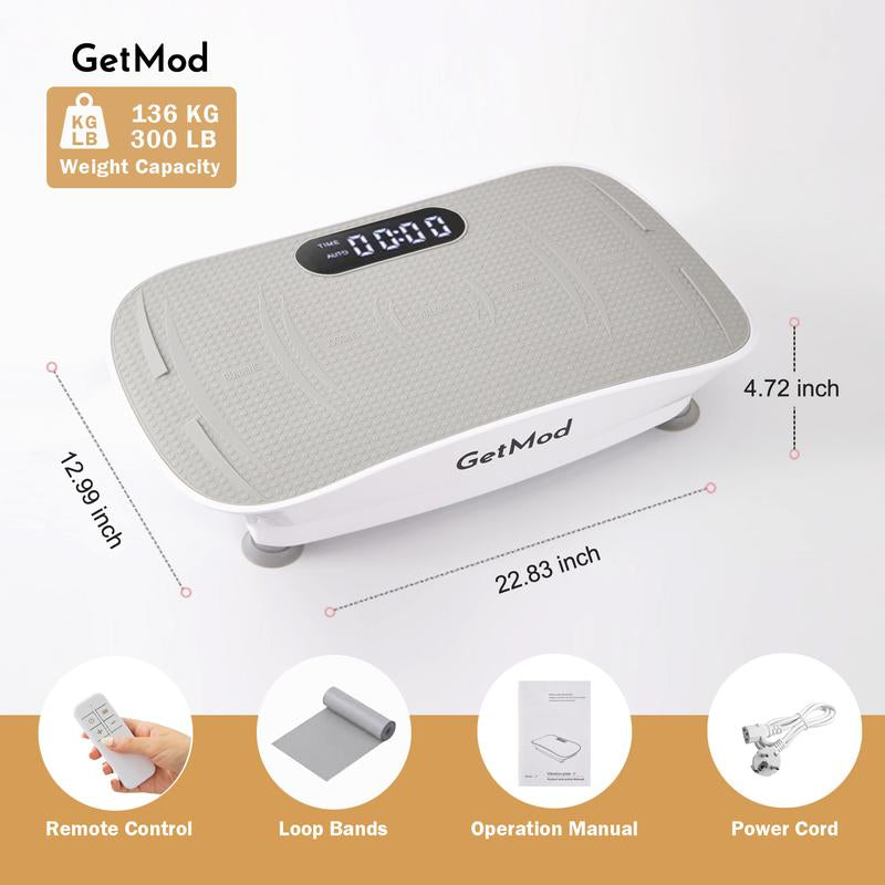 GETMOD plus Size Vibration Plates Exercise Equipment with LED Display & Bluetooth Speaker 10 Speed Levels Quiet Motor Home Gym Stuff Exercise Machine for Full Body Wellness #2