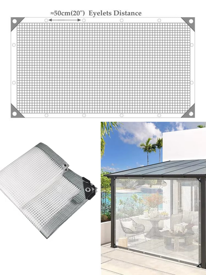 0.35Mm Mesh Reinforced PE Tarpaulin Outdoor Furniture Rainproof Waterproof Tarpbalcony Plants Cover Keep Warm Cover
