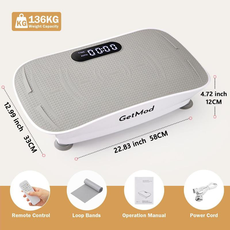 GETMOD plus Size Vibration Plates Exercise Equipment with LED Display & Bluetooth Speaker 10 Speed Levels Quiet Motor Home Gym Stuff Exercise Machine for Full Body Wellness #2