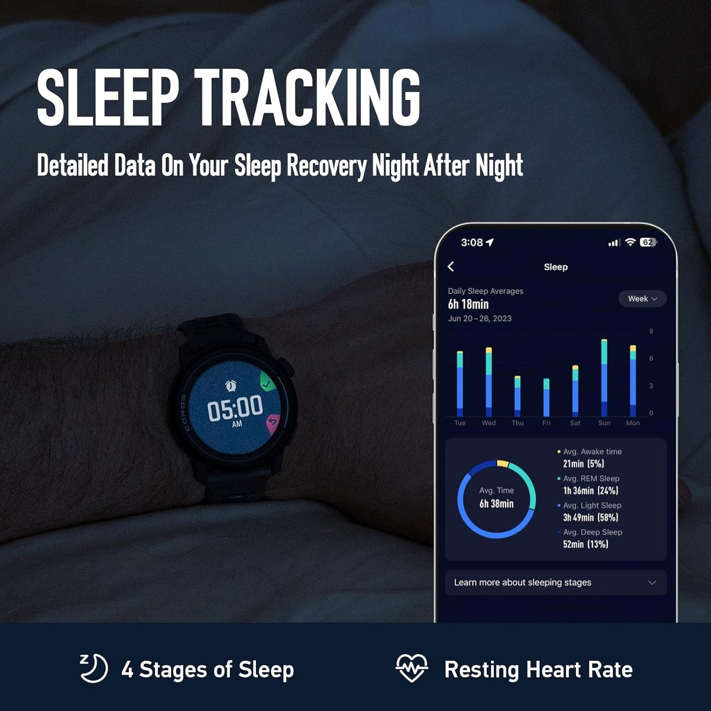 PACE 3 GPS Sport Watch, Lightweight Running Watch, 17-Day Battery Life, Accurate GPS, Heart Rate Monitor, Navigation, Sleep Tracking, Training Plan, Run, Bike, and Ski (Black Silicone)