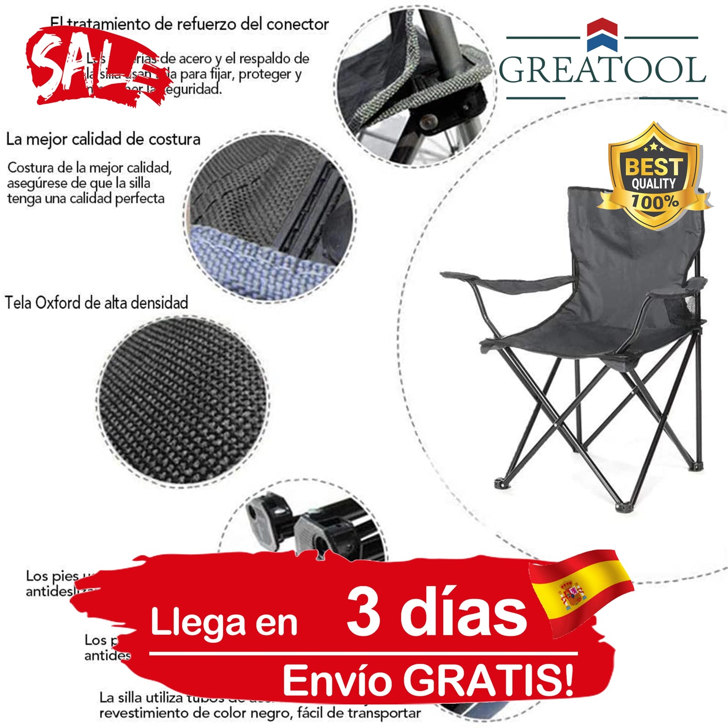 Folding Camping Chair Portable Lightweight Fishing Camping Barbecue Extended Hiking Seat Garden Ultralight Shipping from Spain