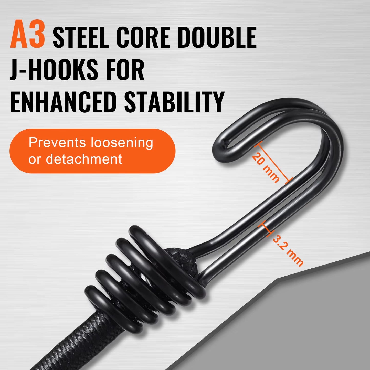 12Pcs Elastic Bungee Shock Cord Strap Stretch with A3 Steel Hooks Car Luggage Tent Kayak Boat Canoe Bikes Rope Tie