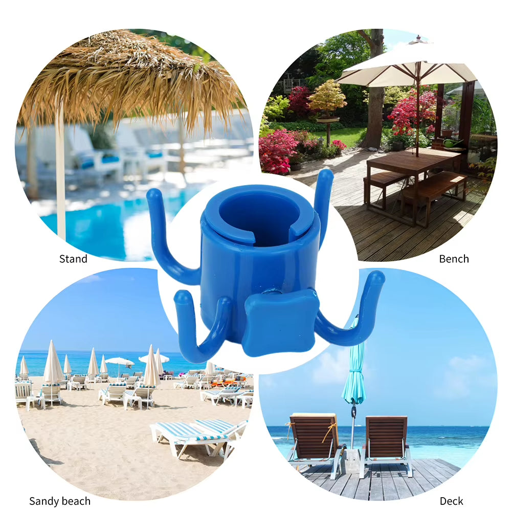 Beach Sunshade Umbrella Hooks Outdoor Travel Bcolumn Umbrella Four-Leg Hook for Towels Bags Hats