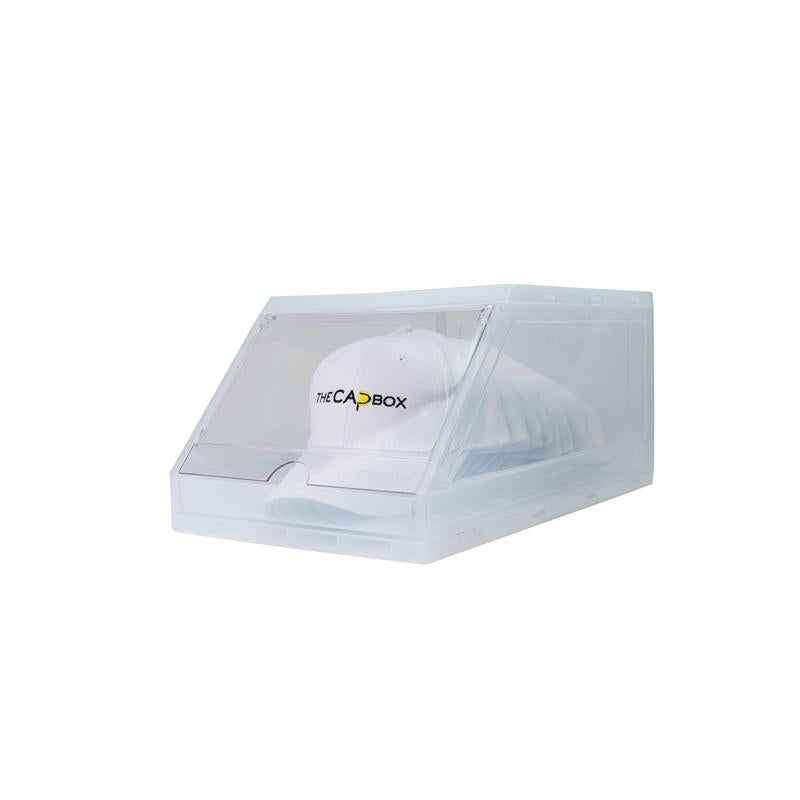 The Capbox 2.0 (2 Pack Clear) Hat Organizer for Baseball Caps, Stackable Hat Rack Cap Storage Container