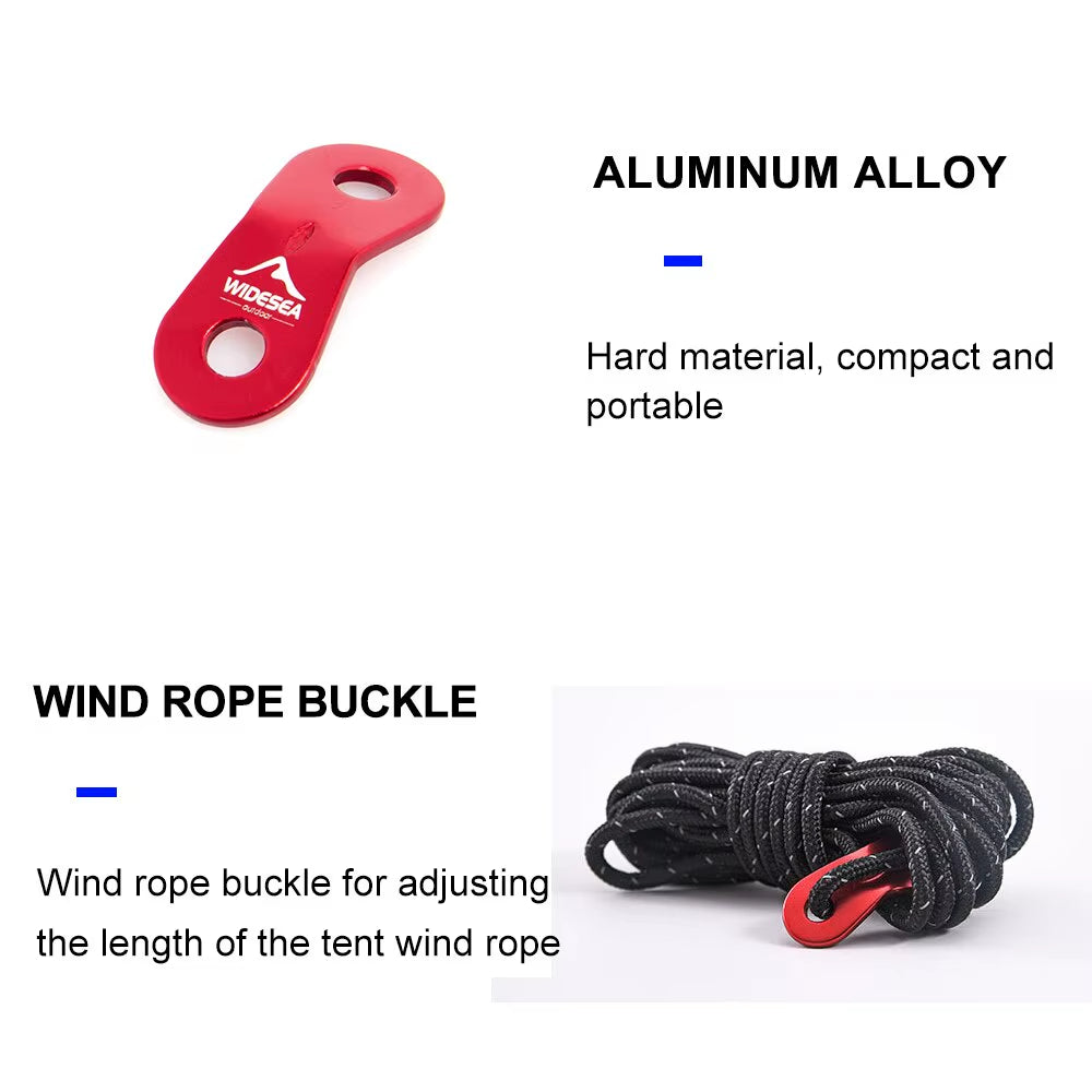 4Pcs Camping Hiking Tent Wind Rope Buckle Adjustable Aluminium Alloy Cord Buckles Tents Accessory Equipment Outdoor