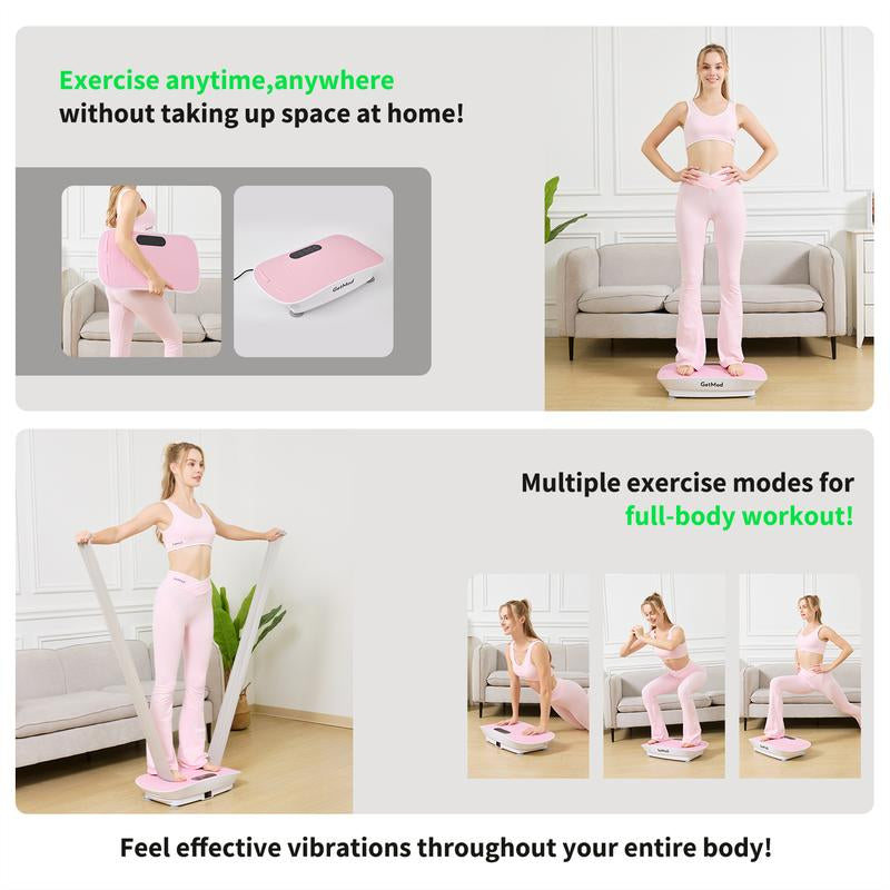GETMOD plus Size Vibration Plates Exercise Equipment with LED Display & Bluetooth Speaker 10 Speed Levels Quiet Motor Home Gym Stuff Exercise Machine for Full Body Wellness #2
