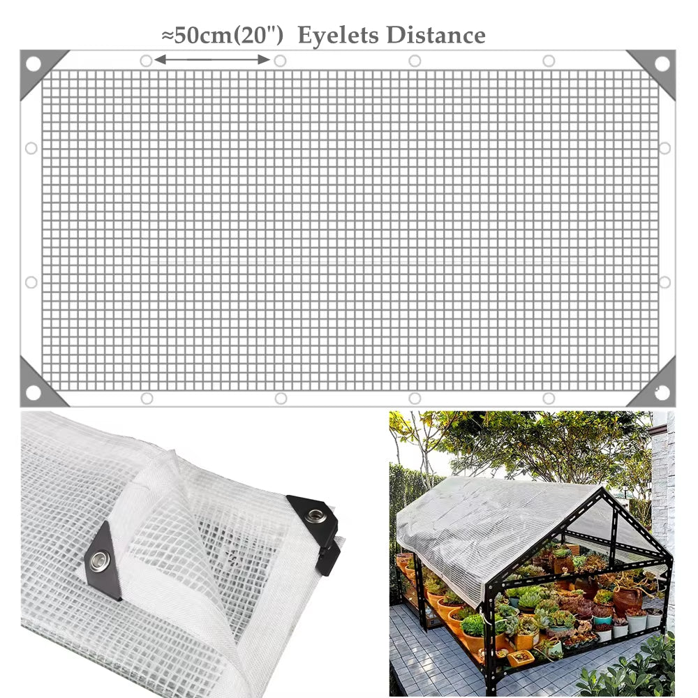 0.35Mm Mesh Reinforced PE Tarpaulin Outdoor Furniture Rainproof Waterproof Tarpbalcony Plants Cover Keep Warm Cover