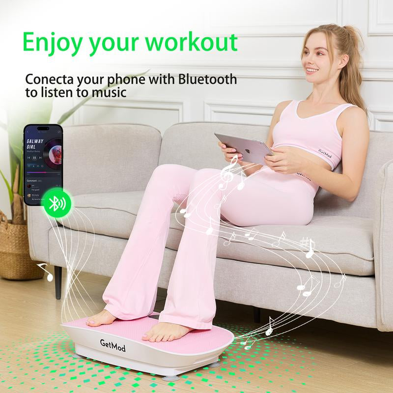 GETMOD plus Size Vibration Plates Exercise Equipment with LED Display & Bluetooth Speaker 10 Speed Levels Quiet Motor Home Gym Stuff Exercise Machine for Full Body Wellness #2