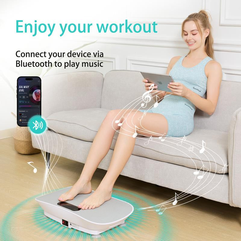 GETMOD plus Size Vibration Plates Exercise Equipment with LED Display & Bluetooth Speaker 10 Speed Levels Quiet Motor Home Gym Stuff Exercise Machine for Full Body Wellness #2