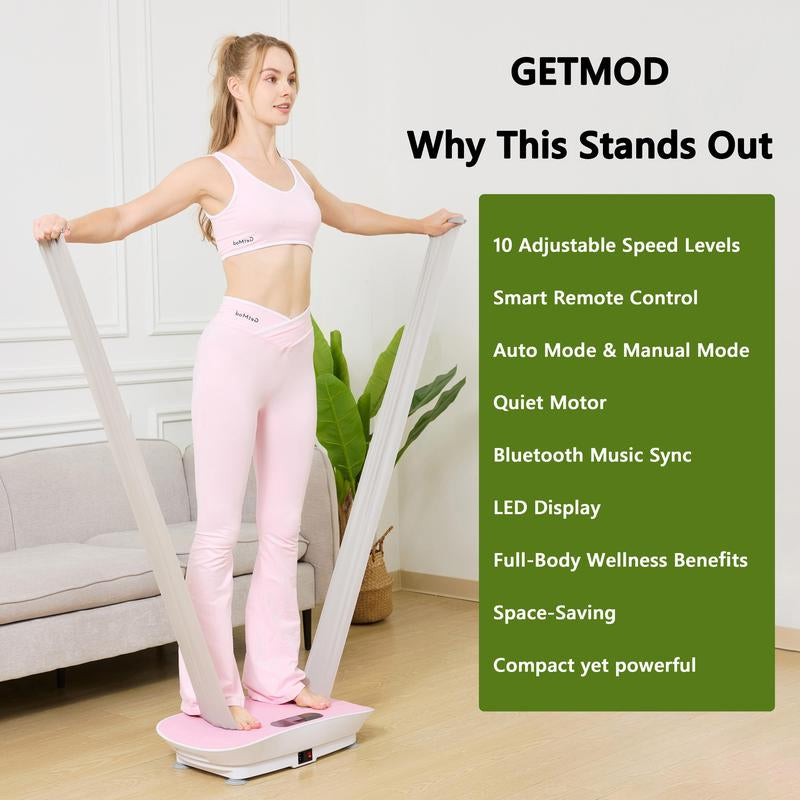 GETMOD plus Size Vibration Plates Exercise Equipment with LED Display & Bluetooth Speaker 10 Speed Levels Quiet Motor Home Gym Stuff Exercise Machine for Full Body Wellness #2