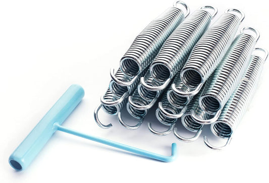 Universal Replacement Trampoline Springs with Spring Tool | Heavy-Duty Galvanized Steel | Set of 12-48 | Sizes 3.5" to 8.5" | for Skywalker, Jumpking, Upperbounce, Sportspower and Others