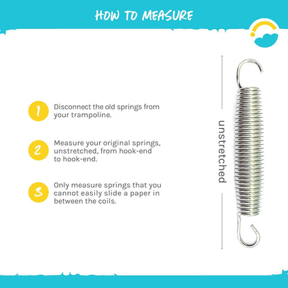 Universal Replacement Trampoline Springs with Spring Tool | Heavy-Duty Galvanized Steel | Set of 12-48 | Sizes 3.5" to 8.5" | for Skywalker, Jumpking, Upperbounce, Sportspower and Others