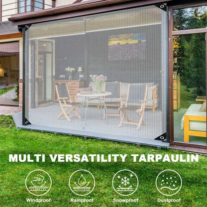 0.35Mm Mesh Reinforced PE Tarpaulin Outdoor Furniture Rainproof Waterproof Tarpbalcony Plants Cover Keep Warm Cover
