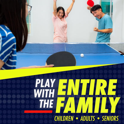 Professional Ping Pong Paddle Sets - 2 Player or 4 Player Table Tennis Paddles, Retractable Net, Pingpong Balls and Carry Bag Storage Case - Table Tennis Equipment & Ping Pong Accessories