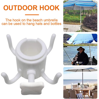 Beach Sunshade Umbrella Hooks Outdoor Travel Bcolumn Umbrella Four-Leg Hook for Towels Bags Hats
