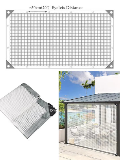 0.35Mm Mesh Reinforced PE Tarpaulin Outdoor Furniture Rainproof Waterproof Tarpbalcony Plants Cover Keep Warm Cover