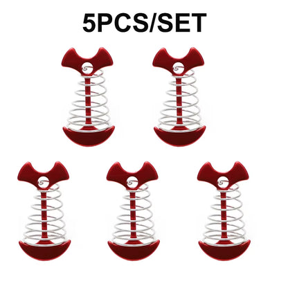 5/10PCS Spring Fishbone Deck Pegs Tent Stakes Awning Anchor Wind Rope Buckle with Carabiner Deck Fixed Nails Camping Tent Hooks