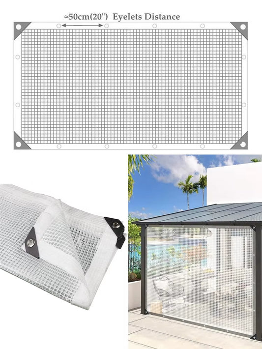0.35Mm Mesh Reinforced PE Tarpaulin Outdoor Furniture Rainproof Waterproof Tarpbalcony Plants Cover Keep Warm Cover