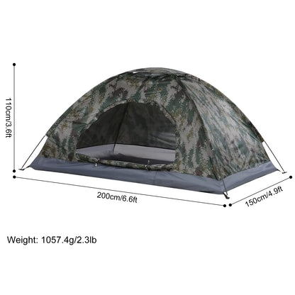 1/2 Person Ultralight Camping Tent Single Layer Portable Hiking Tent Anti-Uv Coating UPF 30+ for Outdoor Beach Fishing